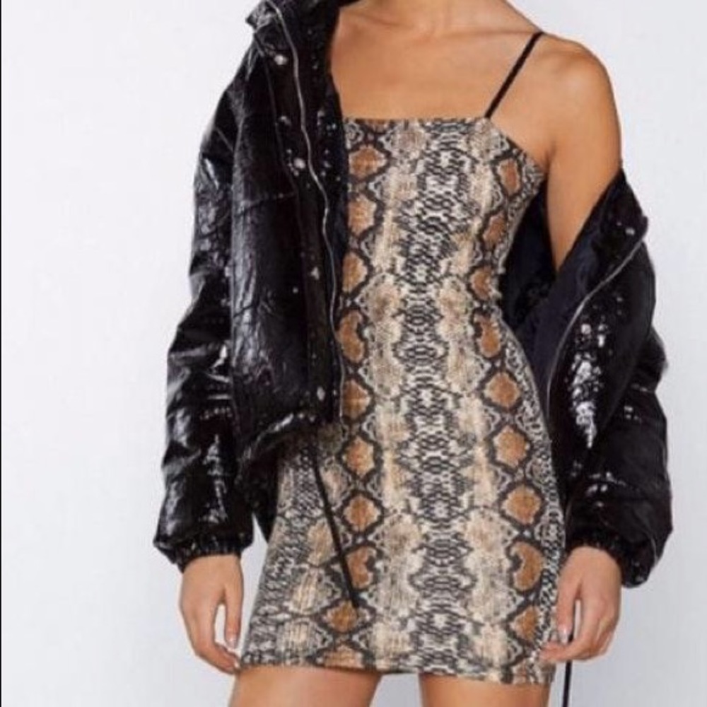 Nasty Gal Snake Print Mini Dress